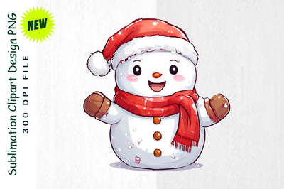 Playful Snowman Throwing Snowball Sublimation Clipart Sublimation Regulrcrative 