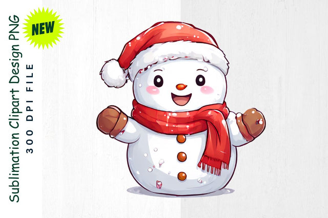 Playful Snowman Throwing Snowball Sublimation Clipart Sublimation Regulrcrative 