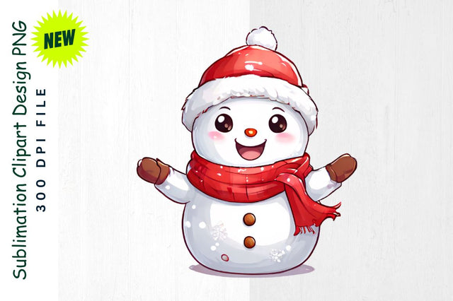 Playful Snowman Throwing Snowball Sublimation Clipart Sublimation Regulrcrative 