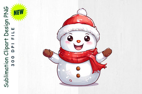 Playful Snowman Throwing Snowball Sublimation Clipart Sublimation Regulrcrative 