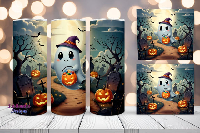 Playful Spirit Tumbler Wrap | Halloween Tumbler Wrap for Sublimation Sublimation Sublimatiz Designs 