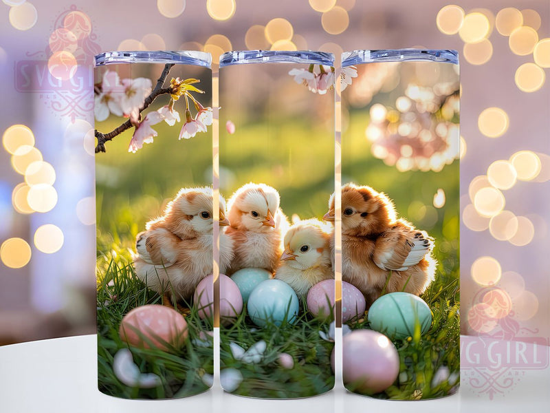 Playful Spring Easter Chick Tumbler, Spring Chick Tumbler, Easter Chick Wrap, Playful Chick Wrap, Stylish 20oz Wrap, Sublimation Design, Trendy Gift Idea Sublimation SvggirlplusArt 