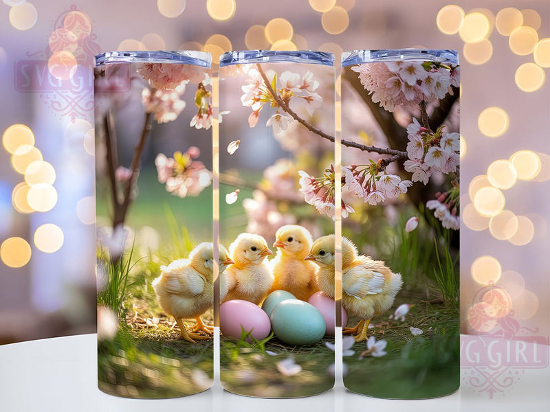 Playful Spring Easter Chick Tumbler, Spring Chick Tumbler, Easter Chick Wrap, Playful Chick Wrap, Stylish 20oz Wrap, Sublimation Design, Trendy Gift Idea Sublimation SvggirlplusArt 