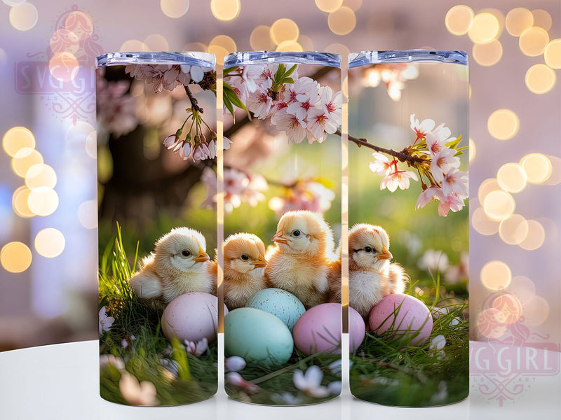 Playful Spring Easter Chick Tumbler, Spring Chick Tumbler, Easter Chick Wrap, Playful Chick Wrap, Stylish 20oz Wrap, Sublimation Design, Trendy Gift Idea Sublimation SvggirlplusArt 