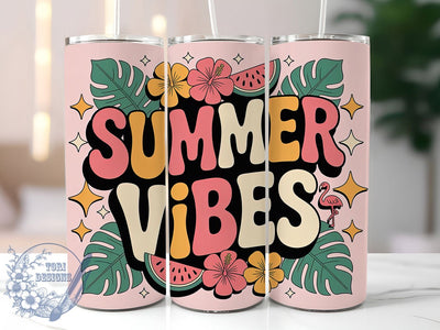 Playful Summer Vibes 20oz Tumbler, Vibrant Summer Wrap, Playful Summer PNG, 20oz Skinny Tumbler, Summer Sublimation, Colorful Beach Art, Tropical Vacation Graphic, Fun Summer Design Sublimation ToriDesigns 