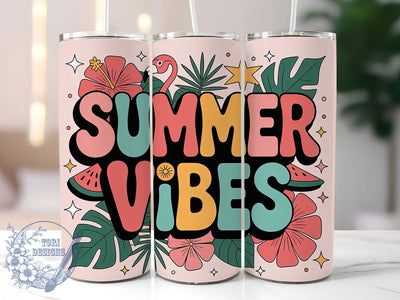Playful Summer Vibes 20oz Tumbler, Vibrant Summer Wrap, Playful Summer PNG, 20oz Skinny Tumbler, Summer Sublimation, Colorful Beach Art, Tropical Vacation Graphic, Fun Summer Design Sublimation ToriDesigns 