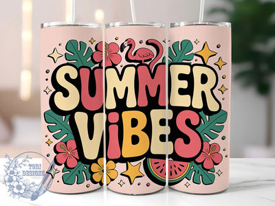 Playful Summer Vibes 20oz Tumbler, Vibrant Summer Wrap, Playful Summer PNG, 20oz Skinny Tumbler, Summer Sublimation, Colorful Beach Art, Tropical Vacation Graphic, Fun Summer Design Sublimation ToriDesigns 