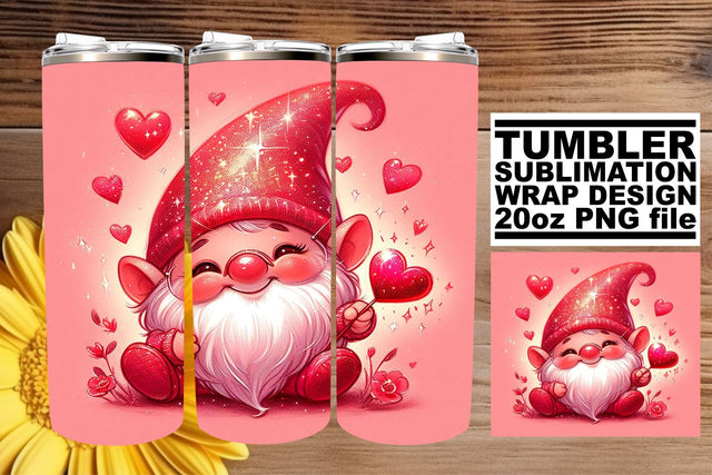 Playful Valentine's Gnome Art Sublimation afrosvg 