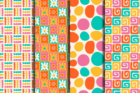 Playful Vintage Seamless Patterns Digital Pattern Rin Green 