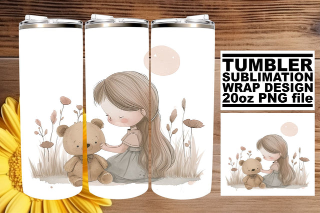 Playful Watercolor Boho Children Tumbler Decorations Sublimation afrosvg 