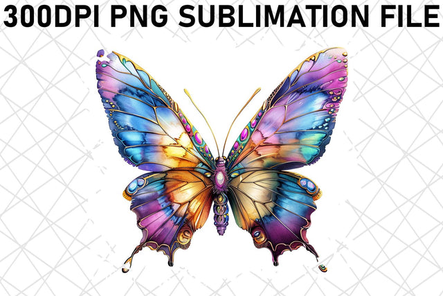 Playful Watercolor Butterfly Collection Sublimation afrosvg 