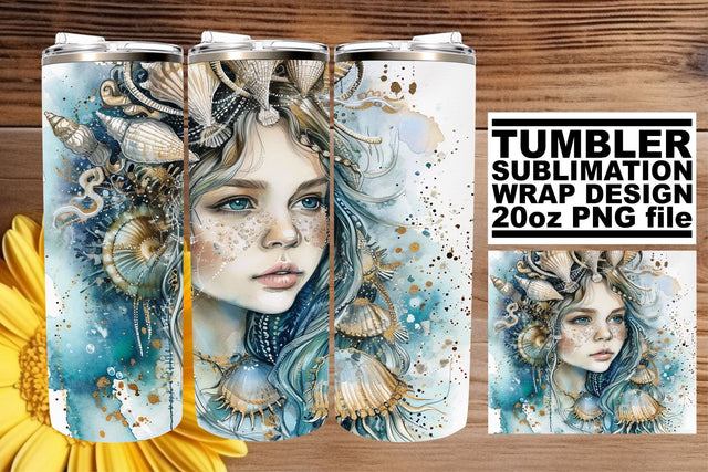 Playful Watercolor Mermaid Sublimation Pack Sublimation afrosvg 