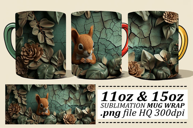 Playful Wildlife Hole-in-Wall Mug Designs 11oz 15oz Sublimation afrosvg 