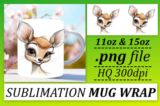 Playful Wildlife Watercolor Mug Design - Sublimation 15oz Sublimation afrosvg 