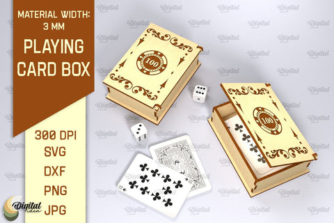 Playing Card Holder SVG. Box for Poker Cards Laser Cut. Tarot Card Box SVG SVG Evgenyia Guschina 