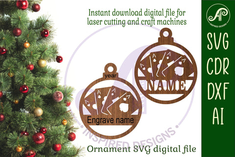 Playing cards Christmas Ornament SVG laser cut SVG APInspireddesigns 