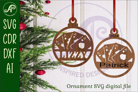 Playing cards Christmas Ornament SVG laser cut SVG APInspireddesigns 