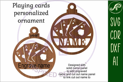 Playing cards Christmas Ornament SVG laser cut SVG APInspireddesigns 