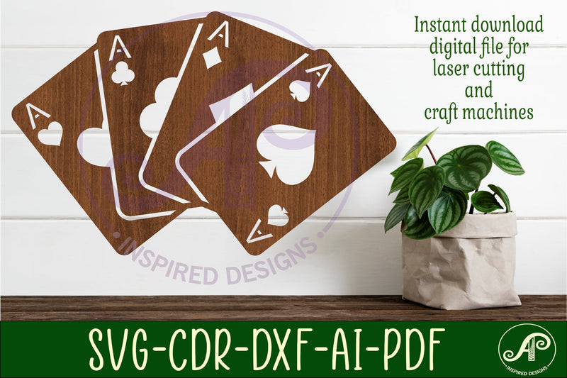 Playing cards sign svg laser cut file - So Fontsy