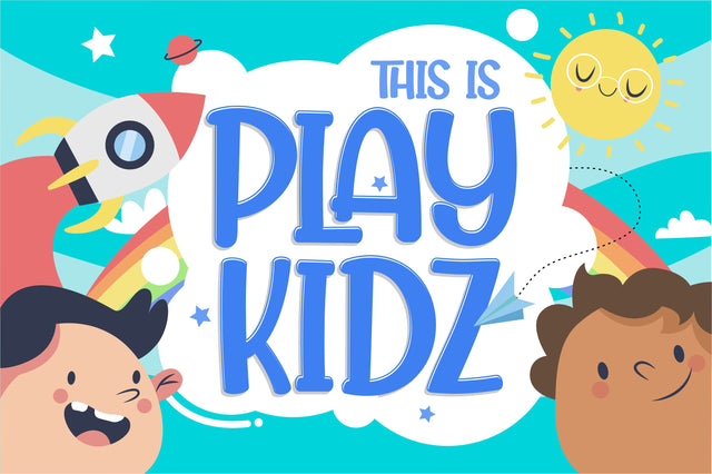 Playkidz - Playful Display Font Font Mozzatype 