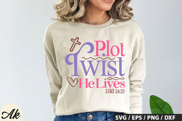 Plot Twist He Lives Luke 24,23 SVG And Sticker PNG Design SVG akazaddesign 