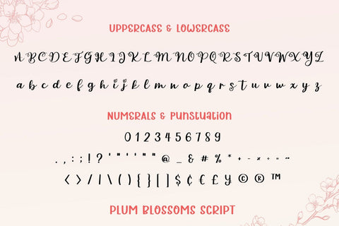 Plum Blossoms Font Duo Font AnningArts Design 