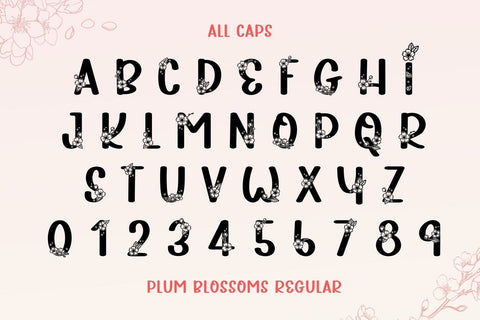 Plum Blossoms Font Duo Font AnningArts Design 