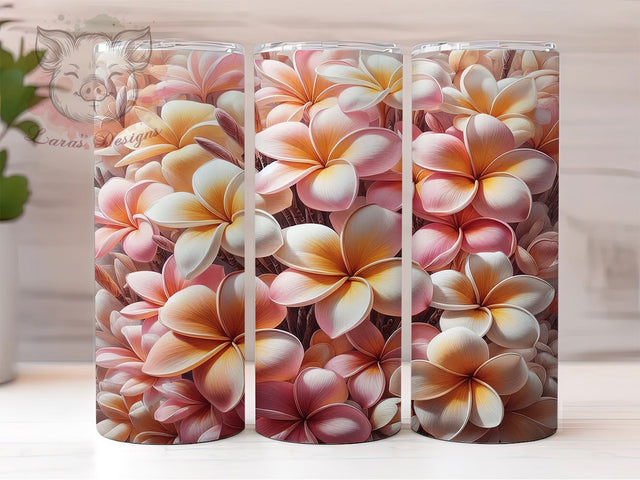 Plumeria Hawaiian Floral Tumbler Wrap, Hawaiian Floral, Seamless Tumbler Wrap, 20oz Tumbler Design, Tropical Flowers, Sublimation Wrap, Island Vibes Tumbler Sublimation Lara' s Designs 