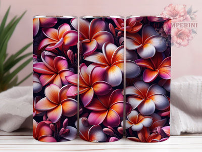 Plumeria Tropical 20oz Hawaiian Tumbler Wrap, Hawaiian Floral Tumbler, Frangipani Sublimation, Seamless Floral Design, Summer Blossom Tumbler, Exotic Flower Wrap Sublimation Li Zamperini 