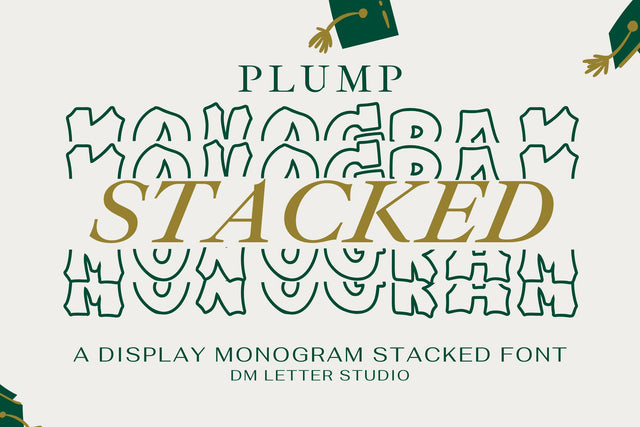 Plump Stacked Monogram Font Font Dm Letter Studio 