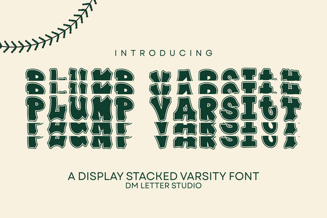 Plump Varsity Stacked Font Font Dm Letter Studio 