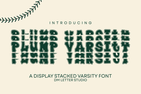 Plump Varsity Stacked Font Font Dm Letter Studio 