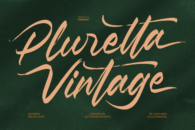 Pluretta Vintage - Modern Brush Font Font Letterena Studios 