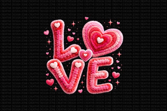 Plush Love Heart PNG | Fuzzy Valentine Sublimation Design SVG BillahCrafts 