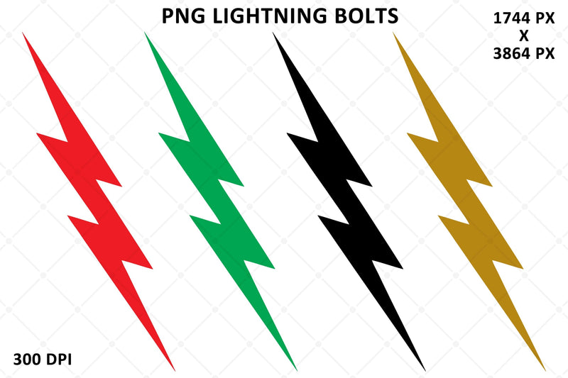 Png Colored Lightning Bolts Sublimation Karma Genie Graphics 