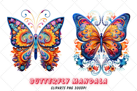 PNG Pink Butterfly Clipart Bundle, Watercolor Butterfly Clip Art PNG Bundle Sublimation FloridPrintables 