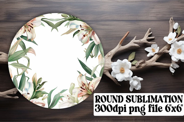 PNG Watercolor Floral Round Design Sublimation afrosvg 