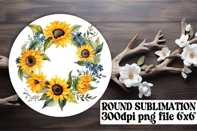 PNG Watercolor Wreath Round Design Sublimation afrosvg 