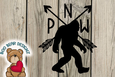 PNW Bigfoot Clipart Sublimation Boo Bear Designz 