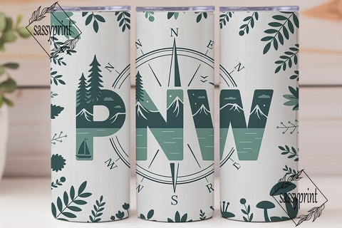 PNW Nature Adventure 20oz Tumbler Wrap Sublimation sassyprint 