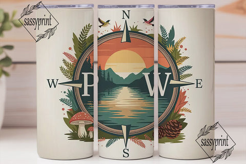 PNW Nature Adventure 20oz Tumbler Wrap Sublimation sassyprint 