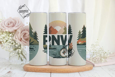 PNW Nature Scene 20oz Tumbler Wrap Sublimation sassyprint 
