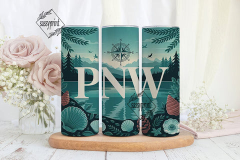 PNW Nature Tumbler Design Sublimation sassyprint 