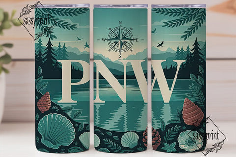 PNW Nature Tumbler Design Sublimation sassyprint 