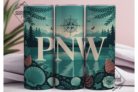 PNW Nature Tumbler Design Sublimation sassyprint 