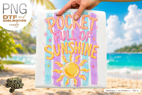 Pocket Full of Sunshine png, Girly Summer Design Sublimation The Vintage Signs Shop 
