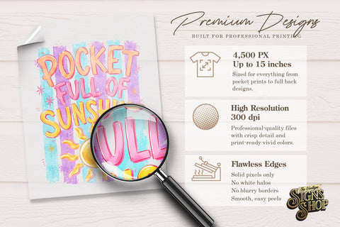 Pocket Full of Sunshine png, Girly Summer Design Sublimation The Vintage Signs Shop 