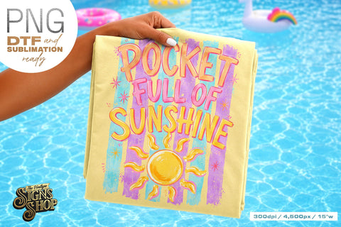 Pocket Full of Sunshine png, Girly Summer Design Sublimation The Vintage Signs Shop 