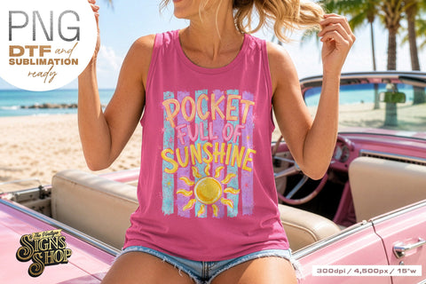 Pocket Full of Sunshine png, Girly Summer Design Sublimation The Vintage Signs Shop 