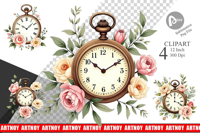 Pocket Watch Clipart Sublimation artnoy 